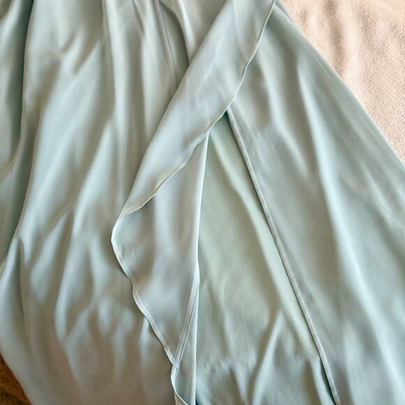 David's Bridal Mermaid-Style Maxi Dress Sage Green Size 0 - Picture 3 of 6